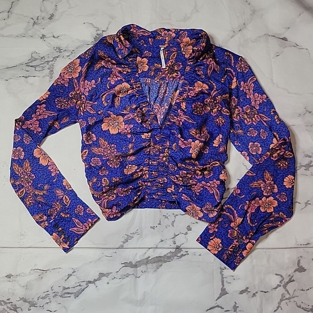 Free People I Got You Floral Print Ruched Top